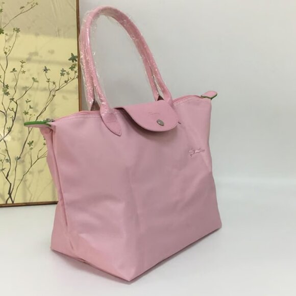 NWT Longchamp Le Pliage Original Large Shoulder Nylon Bag Tote IN Pink - Picture 3 of 7